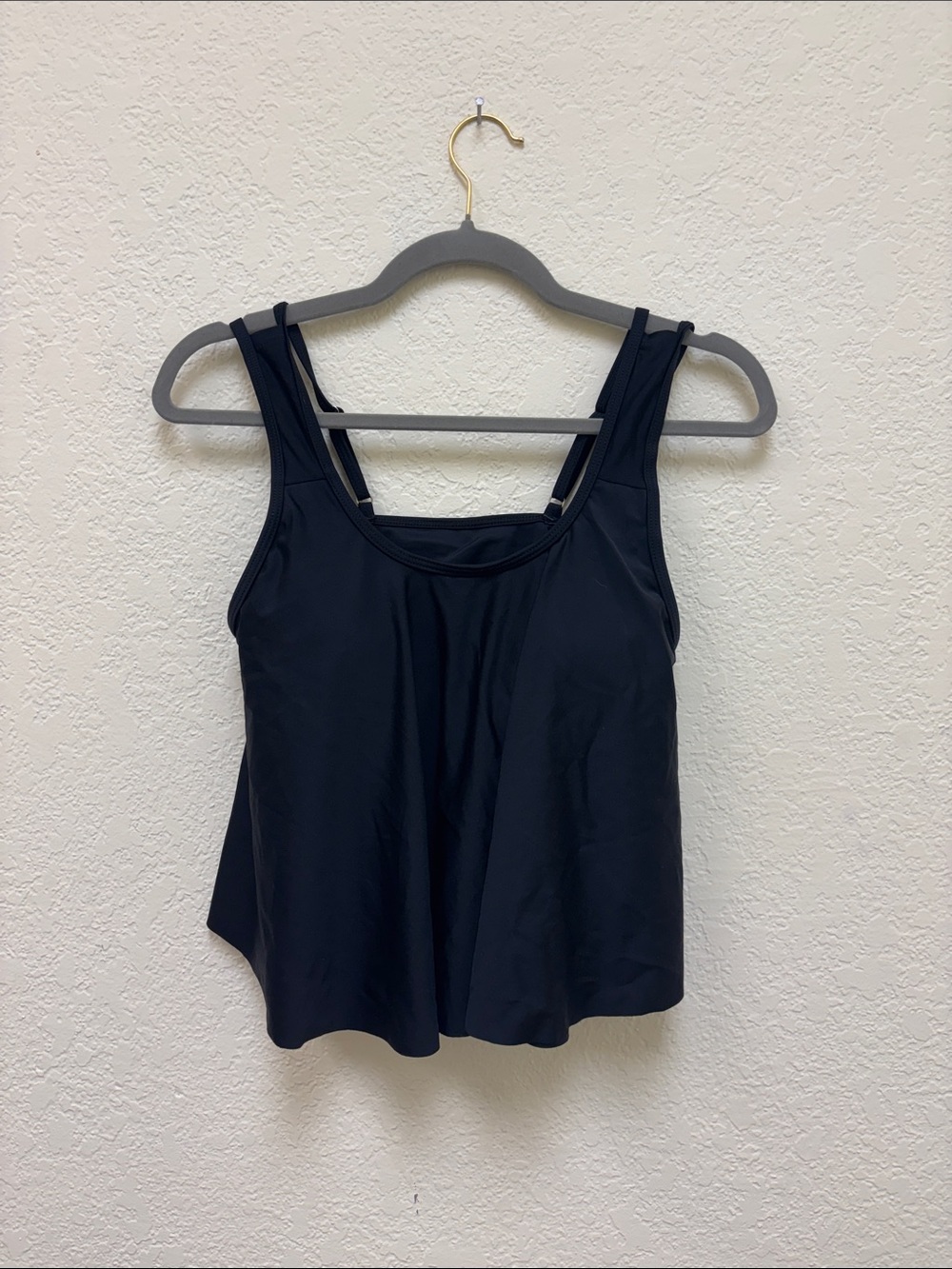 Women’s Black Tank Top with Built-In Shelf Support